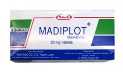 Madiplot 20 contains manidipine 20 mg also called มาดิพลอต 20 in Thai