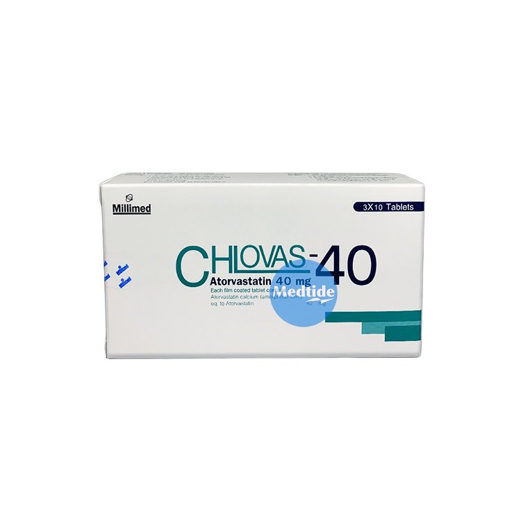 Chlovas-40 contains atorvastatin 40 mg also called คลอวาส-40 in Thai