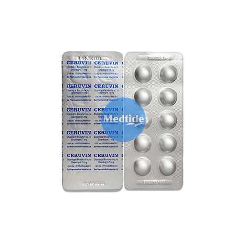 Clopidogrel Ceruvin 75 mg แผงละ 30 เม็ด ใช้แทนยา apolets และ plavix