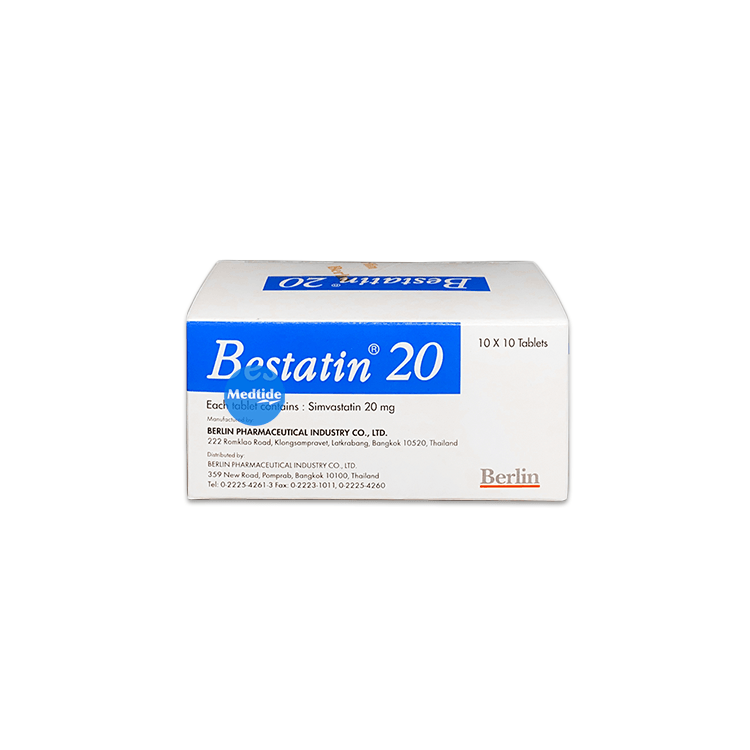 ยาบีสเตติน Bestatin (Simvastatin) 20 mg