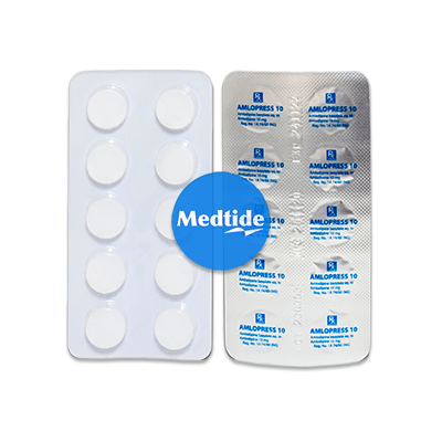 ยารักษาโรคความดันโลหิตสูง (ยาลดความดัน) amlodipine amlopress 10 mg